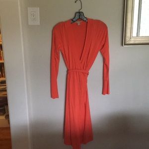 Orange wrap dress
